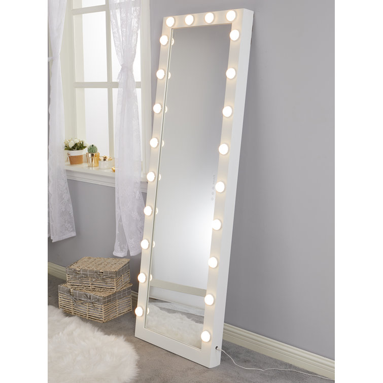 Standing mirror deals with light bulbs